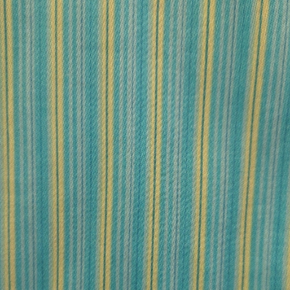 Talbots Striped Mini Dress Made in The USA Aqua 100% Cotton Women's Size 4 - Picture 3 of 10